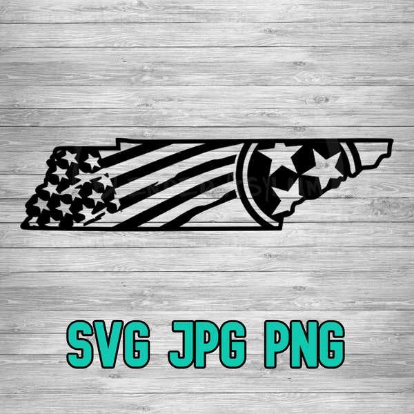 Tennessee American State Flag SVG PNG JPG | Tennessee Vector | Cricut File | Silhouette File | Clipart File | Laser Engraving File