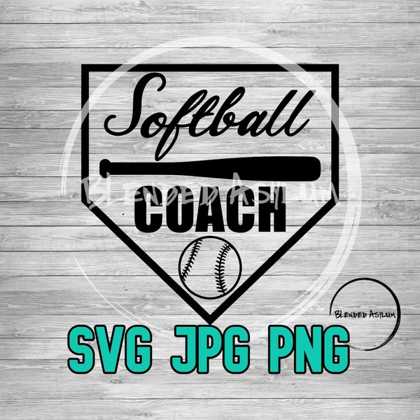 Softball Coach SVG PNG JPG | Softball Coach Vector File | Cricut File | Silhouette File | Softball Coach Digital Download | Sports Coach