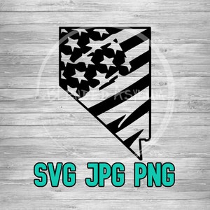 Nevada American Flag SVG PNG JPG | Nevada Tattered Flag Vector | Cricut and Silhouette File | Clipart | Laser Engraving | Sublimination File