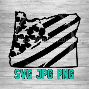 Oregon American Flag SVG PNG JPG | Oregon Flag Outline Vector | Cricut and Silhouette File | Clipart | Laser Engraving | Sublimination