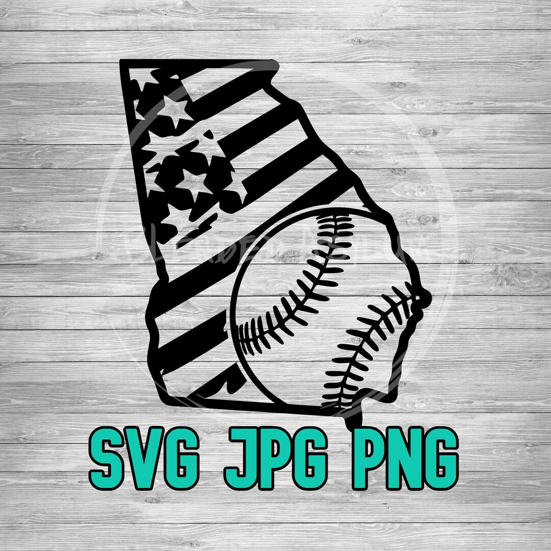 Baseball American Flag Georgia SVG PNG JPG Georgia Baseball Vector