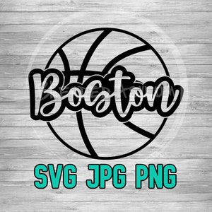Boston Basketball 001 SVG PNG JPG | Layered Vector File | Sublimination File | Die Cutting File | Clip Art | Digital Download
