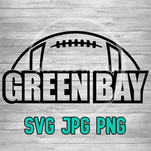 Green Bay Football 002 SVG PNG JPG | Football Green Bay Vector | Cricut and Silhouette File | Vintage Green Bay Football | Digital Download