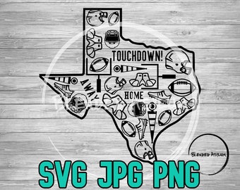 Football Texas SVG PNG JPG | Football Texas Vector File | Cricut File | Silhouette File | Texas Football svg | Football State Vector