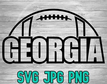Georgia Football 002 SVG PNG JPG | Layered Vector File | Sublimination File | Die Cutting | Retro Style | Clip Art | Digital Download