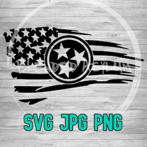 American Flag TriStar SVG PNG JPG | Tennessee Tri-Star Vector | Cricut and Silhouette | Clipart | Laser Engraving | Digital Download