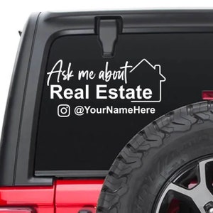 Realtor Marketing No Heart Personalized Decal | Ask Me About Real Estate | Marketing Sticker | Social Media | Bumper | Real Estate Agency