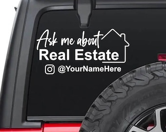 Realtor Marketing No Heart Personalized Decal | Ask Me About Real Estate | Marketing Sticker | Social Media | Bumper | Real Estate Agency