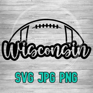 Wisconsin Football 001 SVG PNG JPG | Layered Vector File | Sublimination File | Die Cutting File | Retro Style | Clip Art | Digital Download