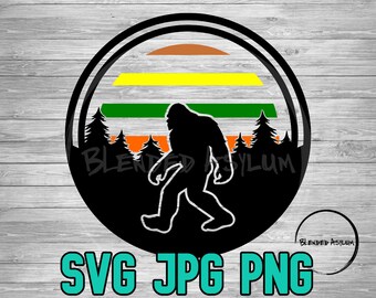 Retro Bigfoot SVG PNG JPG | Bigfoot Classic svg | Digital Download | Cricut File | Silhouette File | Instant Download | Sasquatch 80's