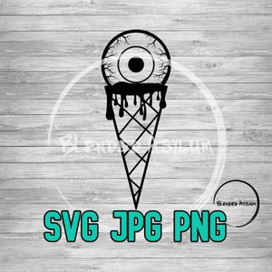 Eyeball Cone SVG PNG JPG | Eye Ice Cream Vector | Cricut Cut File | Skeleton Svg | Halloween Digital Download | Eyeballs | Eyes Cone
