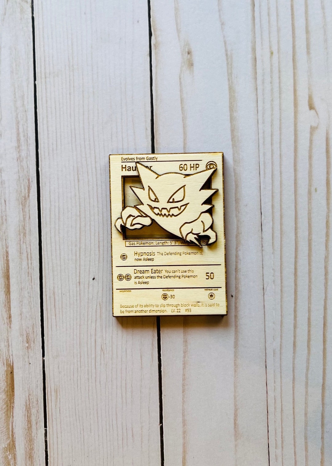 Haunter Pokemon Card Wood Laser Cut Pokemon Art Handmade Etsy