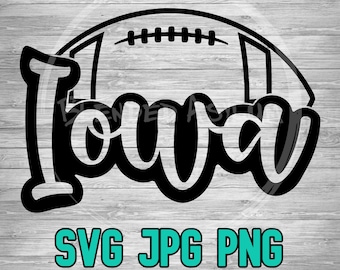 Iowa Football 001 SVG PNG JPG | Layered Vector File | Sublimination File | Die Cutting File | Retro Style | Clip Art | Digital Download