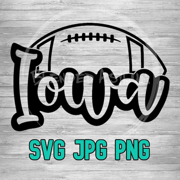 Iowa Football 001 SVG PNG JPG / Archivo vectorial en capas / Archivo de sublimación / Archivo de troquelado / Estilo retro / Clip Art / Descarga digital