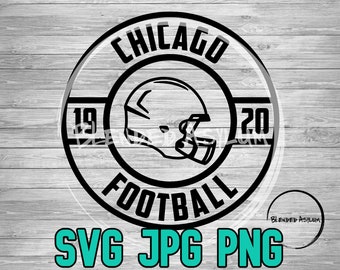 Football Founded Chicago SVG PNG JPG | Football Chicago Vector File | Cricut File | Silhouette File | Vintage Chicago Football | Vector File