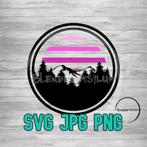 Retro Mountain Sunset SVG PNG JPG | Mountain Sunset Classic svg | Digital Download | Cricut File | Silhouette File | Instant Download