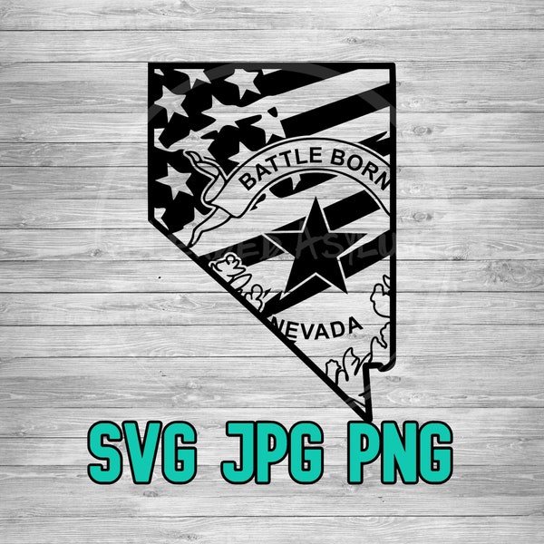 Nevada American State Flag SVG PNG JPG | Battle Born | All For Our Country | Cricut Silhouette | Glowforge Laser | Sublimination