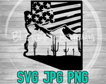 Arizona American Flag Mountains SVG PNG JPG | Grand Canyon State | Cricut Silhouette | Laser Engrave | Glowforge | Sublimination Download