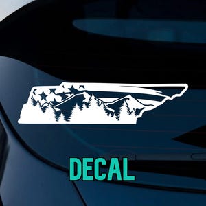 Tennessee American Flag Mountains Decal | Window Decal | Truck Decal | TN Decal | Nashville Decal | Car Decal | America | Volunteer State