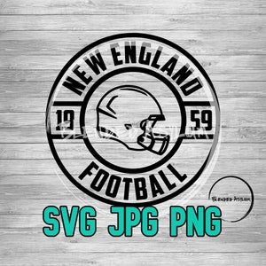 Football Founded New England SVG PNG JPG | Football New England Vector File | Cricut File | Silhouette File | Vintage New England Football
