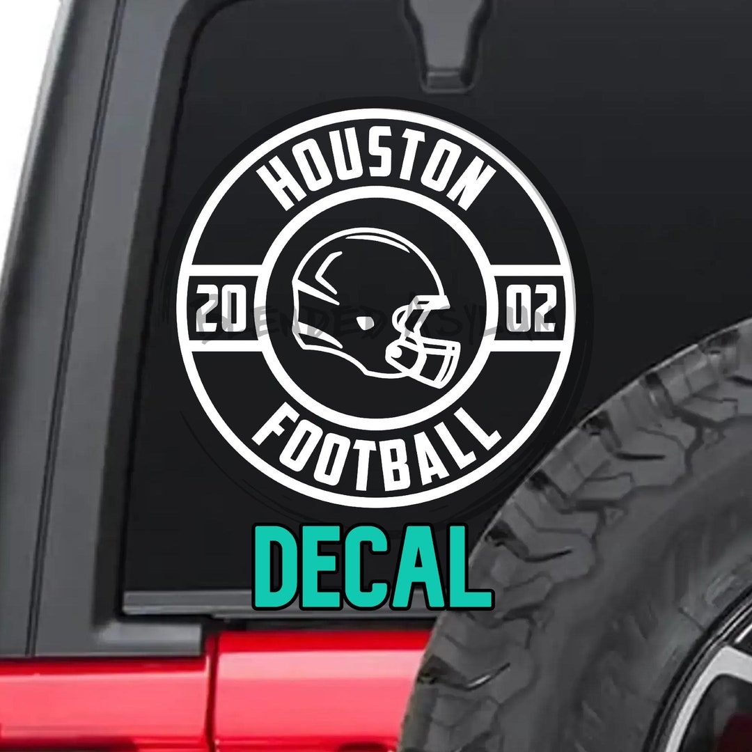 Football Founded Houston 2002 Decal Football Decal Etsy
