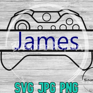 Gaming Controller SVG JPG PNG | Font lettering not included | Cricut Cut File | Gaming Name Frame | Video Game Name Frame | Bedroom Sign