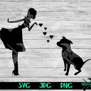 Pittie Kisses SVG JPG PNG | Pitbull Kisses svg| Pit Bull Kisses | Girl Pitbull | Cricut File | Silhouette File | Vector Cut File