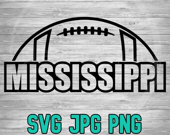 Mississippi Football 002 SVG PNG JPG | Layered Vector File | Sublimination File | Die Cutting File | Clip Art | Digital Download
