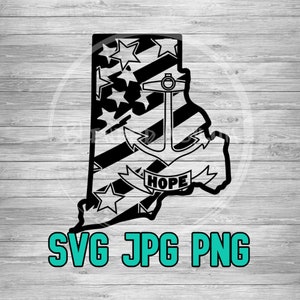 Rhode Island American State Flag SVG PNG JPG | Rhode Island Vector | Cricut File | Silhouette File | Clipart File | Laser Engraving File