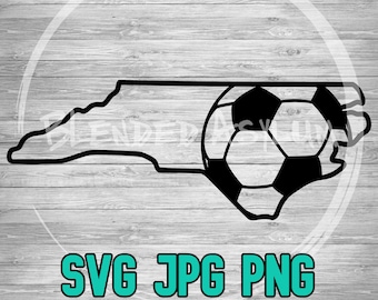 North Carolina Soccer SVG PNG JPG | North Carolina Vector | Cricut and Silhouette File | Clipart File | Laser Engraving File