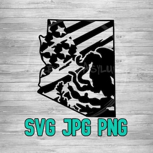 Arizona American Mexico Flag SVG JPG PNG | American Mexico Flag Merged | Laser Engraving File | Vector Cut File | Cricut Silhouette File