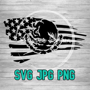 Amerykańska flaga Meksyk SVG JPG PNG | Amerykańska flaga Meksyku Połączona | Zniszczona flaga amerykańska | Wektorowy plik do cięcia | Plik Cricut | Plik sylwetki