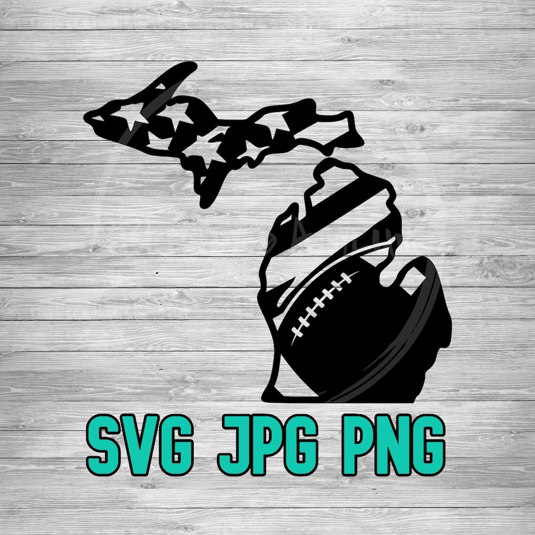 Michigan American Flag Football SVG PNG JPG | Michigan Football Vector ...