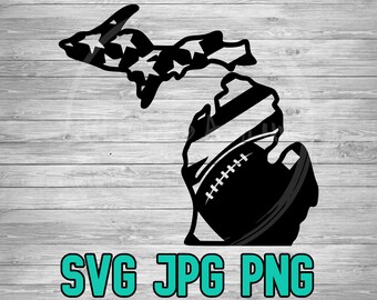 Michigan American Flag Football SVG PNG JPG | Michigan Football Vector | Cricut and Silhouette File | Clipart | Laser Engraving