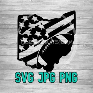Ohio American Flag Football SVG PNG JPG | Ohio Football Vector | Cricut ...