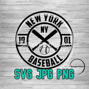 Baseball Founded New York SVG PNG JPG | Baseball New York Vector File | Cricut File | Silhouette File | Vintage New York Baseball
