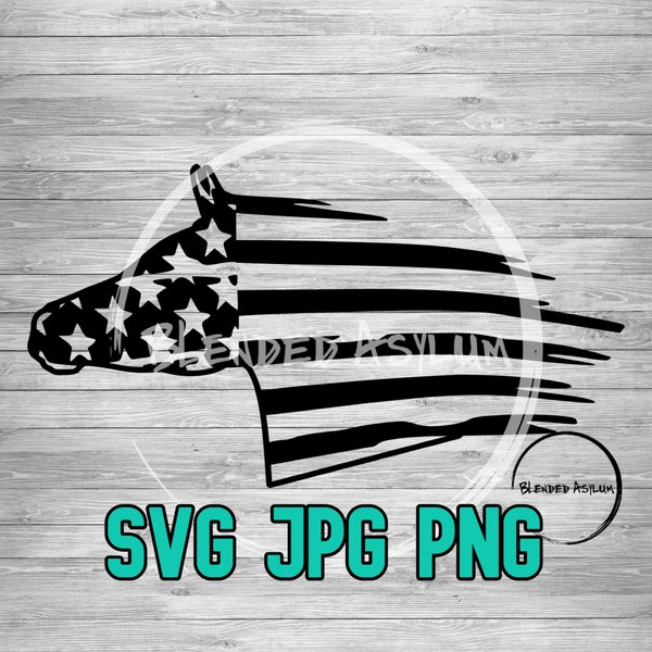 American Flag Horse SVG JPG PNG | American Horse | Arabian Svg | America Svg | Distressed American Flag | Cricut File | Silhouette File