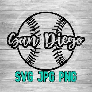 San Diego Baseball 001 SVG PNG JPG | Layered Vector File | Sublimination File | Die Cutting File | Clip Art | Digital Download