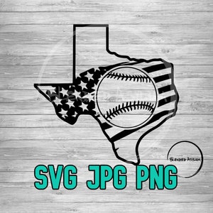 Texas American Baseball SVG PNG JPG | Texas Flag Baseball | Sports Files | Cricut and Silhouette | Sublimination | Digital Download