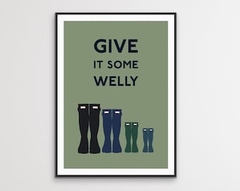Give It Some Welly Print: Fun Laundry Room Wall Art