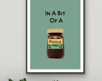 Funny Pickle Jar Print: Kitchen Wall Art
