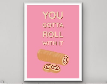 Jam Roly Poly Kitchen Print: Funny Foodie Sign