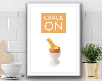 Boiled Egg and Soldiers Art Print | Funny Kitchen Poster