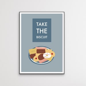 Take The Biscuit Wall Art | Kitchen Print | Kitchen Print | Kitchen Poster | Kitchen Art | Illustrated Kitchen Wall Prints | Biscuit Art