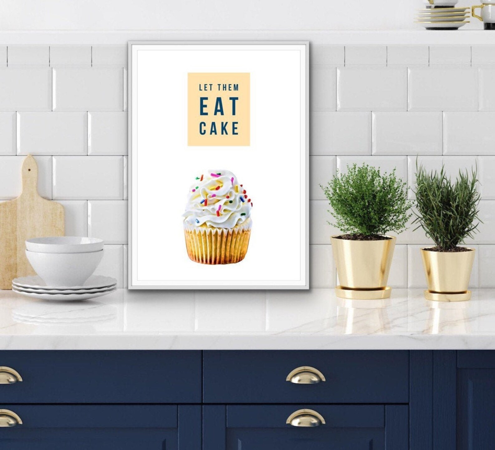 Let them eat cake home print wall art home baking kitchen Etsy