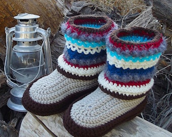 Mukluk Crochet Pattern, Crochet Boots Slippers, Mukluk Lugg Slipper, Digital Pattern only