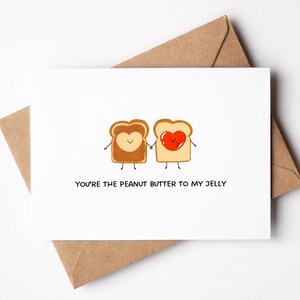 You're the Peanut Butter to My Jelly Pun Card – Cute Food Pun Greeting Card, Friendship, Love, Anniversary, Printable, Digital Download