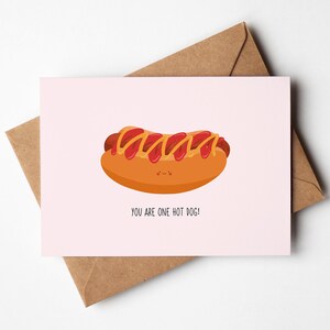Sei un hot dog! Divertente biglietto d'anniversario stampabile⎥Biglietto d'amore con giochi di parole per il fidanzato⎥Modello di biglietto⎥Download digitale istantaneo
