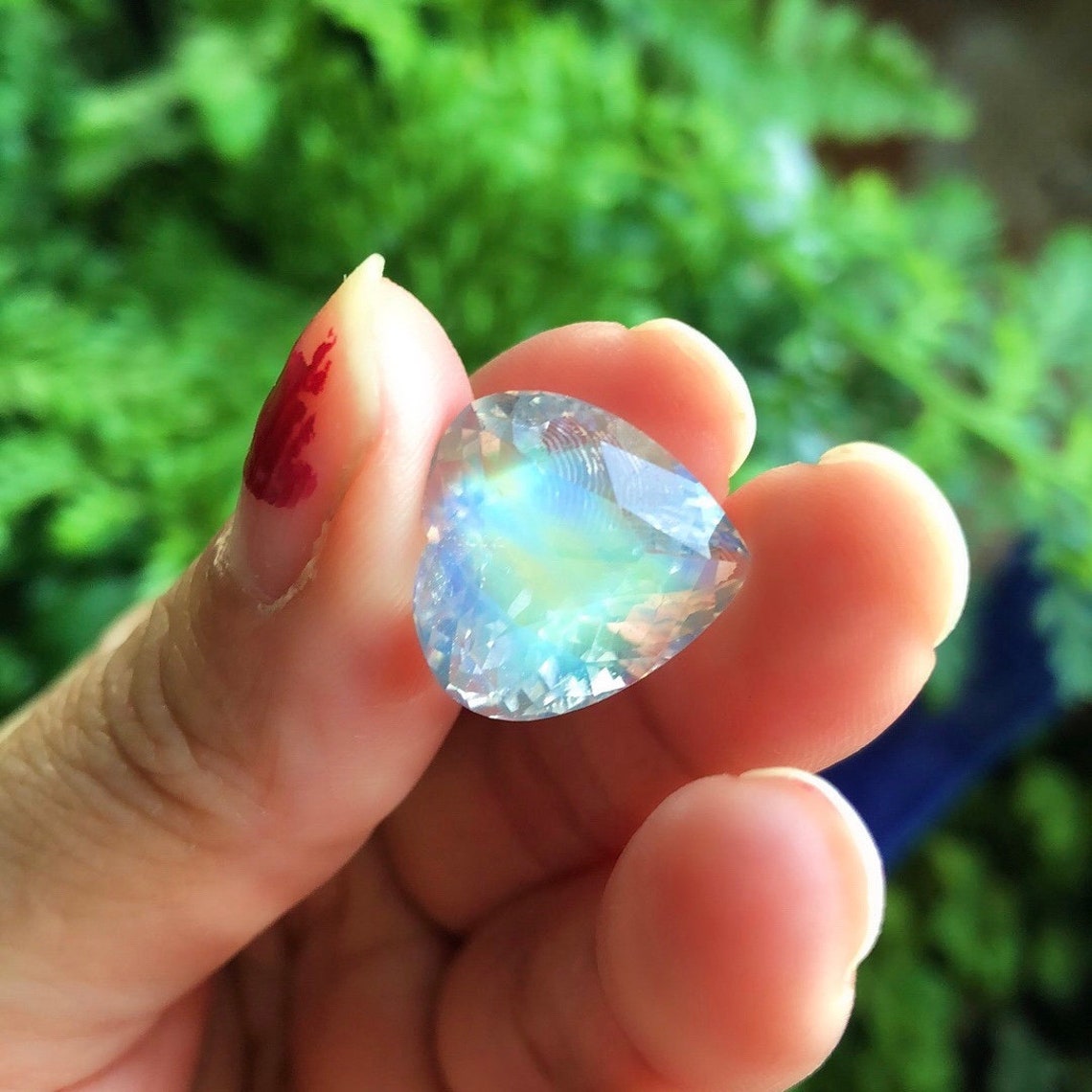 Sri Lanka Love Moonstonefaceted MOONSTONE Faceted Blue Etsy