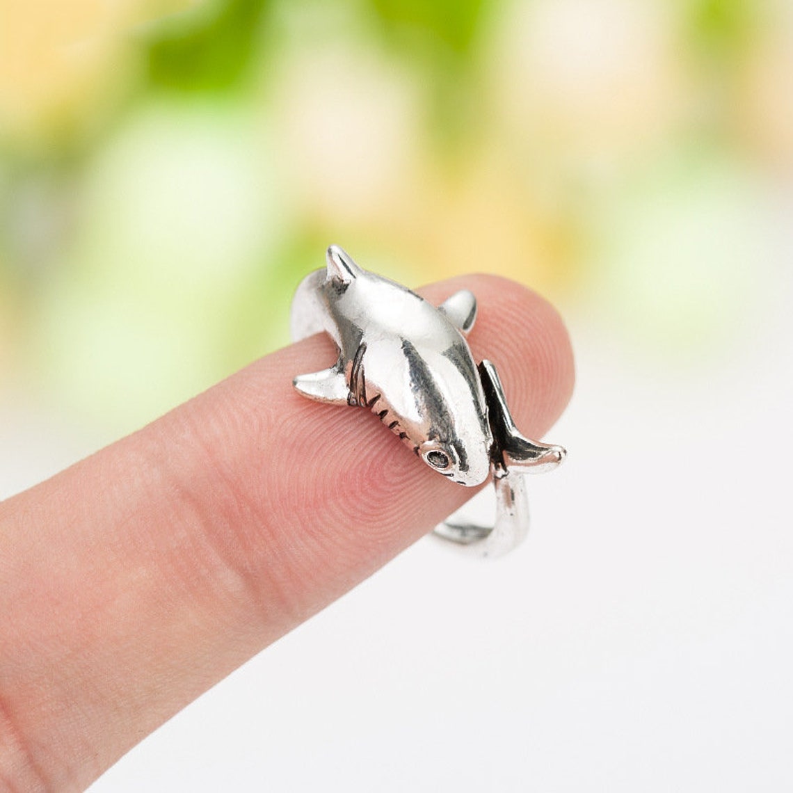 Shark Ring Adjustable Ringanimal Jewelry Animal Ring Etsy